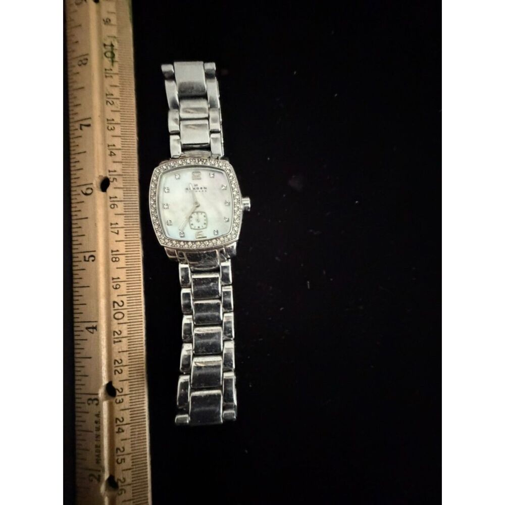 vtg skagen women's 555SSXD stainless steel MOP watch